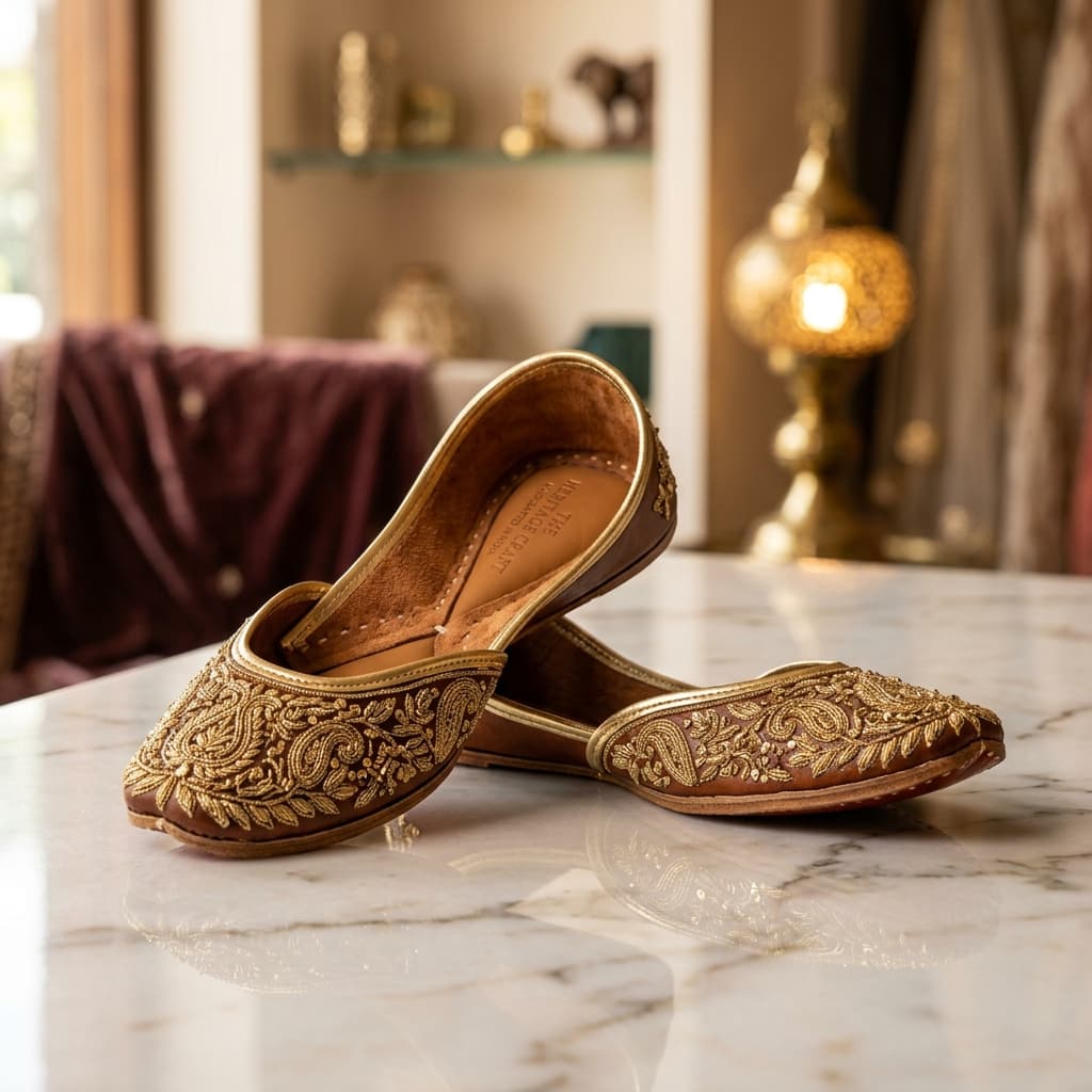 Designer ethnic wear deal: Metro Handcrafted Leather Juttis at Metro
