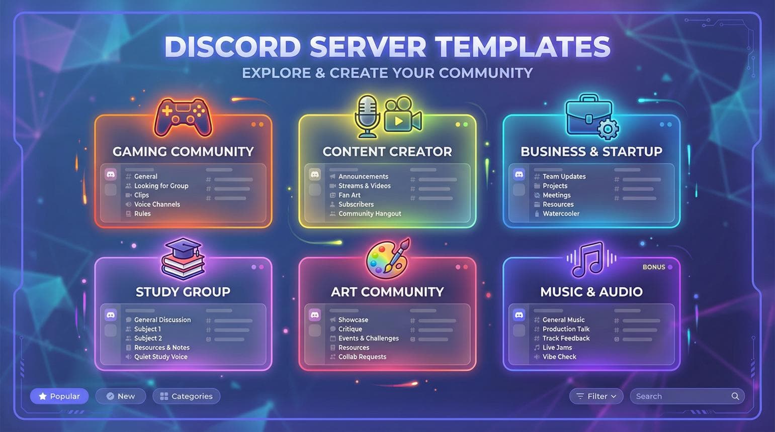 Best Discord Server Templates in 2026 for Gaming, Study, Creator, Anime, and Business Communities